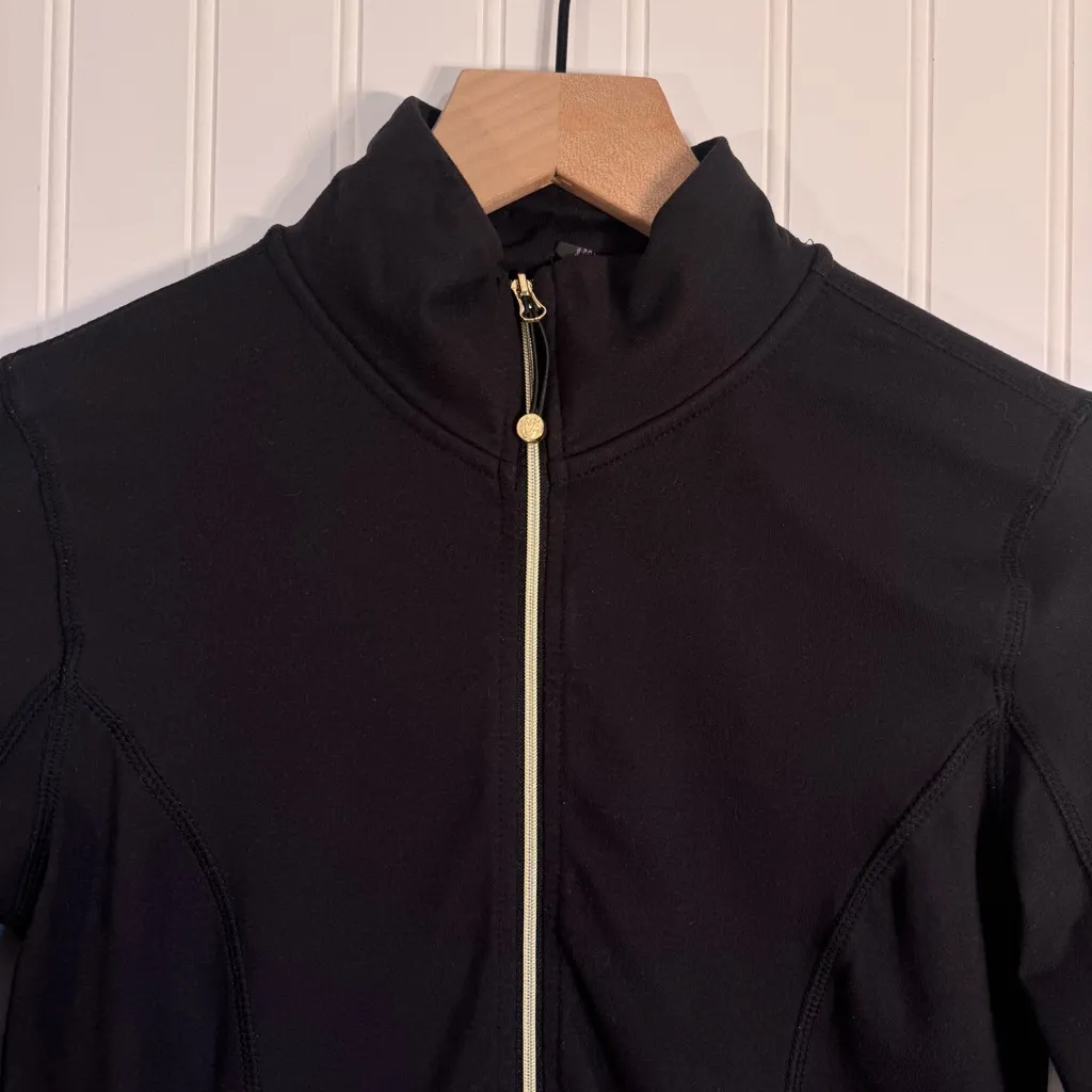 Betsey Johnson Black Performance Sport Jacket with Gold Accent Women’s Size XS - Image 2
