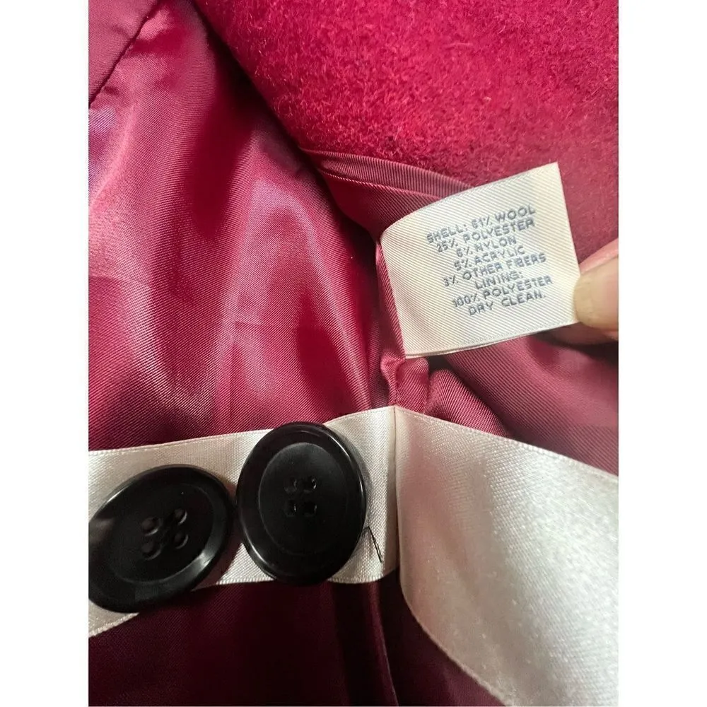 St. John’s Bay * Burgundy * Wool Blend * Double breasted ￼* Pea Coat * Sz PM NWO - Image 4