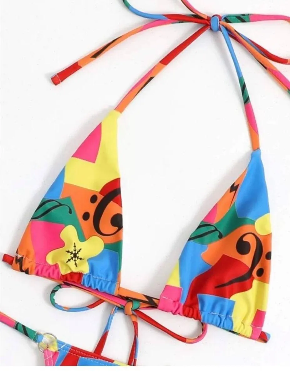 Vibrant, Multi-Colored, Art Abstract, Bikini Set - Image 7