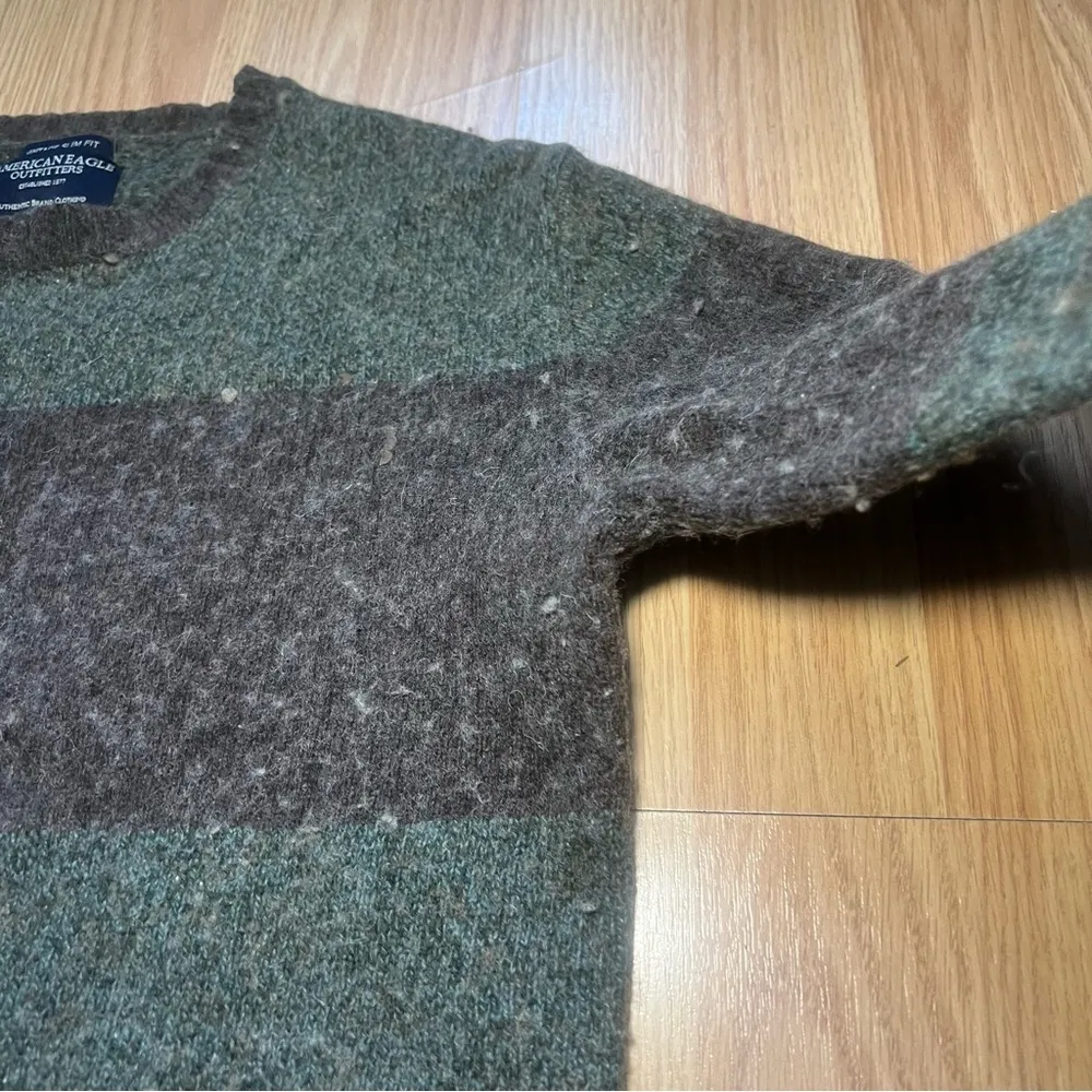 Vintage American Eagle Womens Striped Wool  Laine Blend Sweater Size XS Slim Fit - Image 4