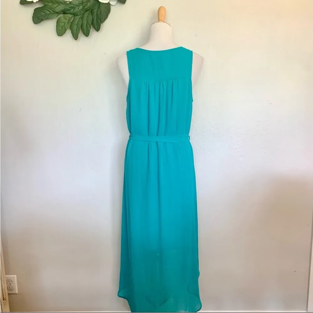 Forever 21 “Love21” Teal High Low Sleeveless Dress M - Image 3