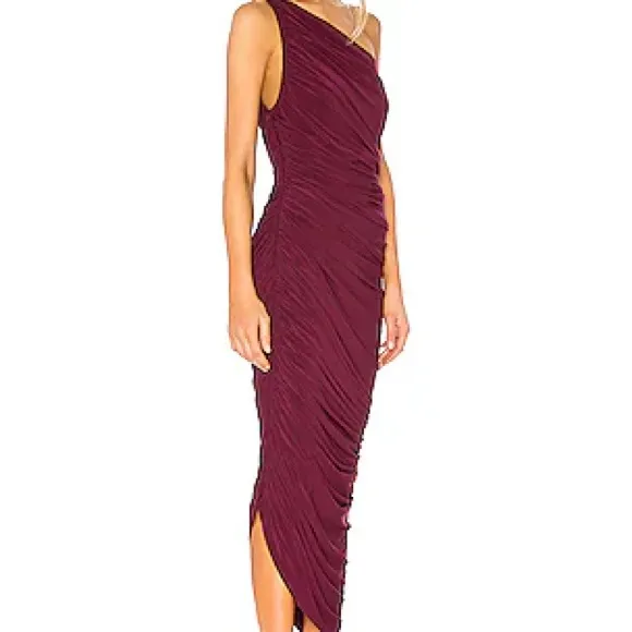 Norma Kamali One-Shoulder plum Dress - Image 3