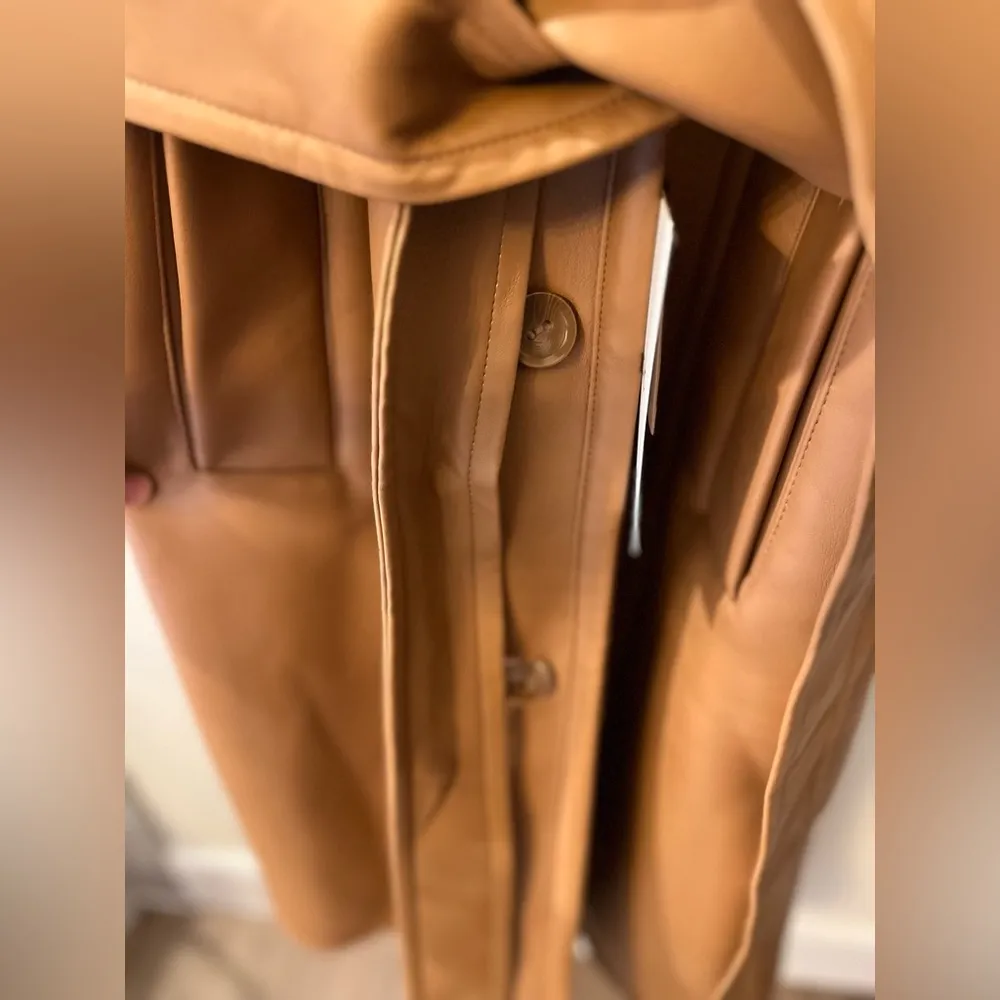 STAND STUDIO Tan Dolores Belted Shearling Coat Size 8 - Image 14