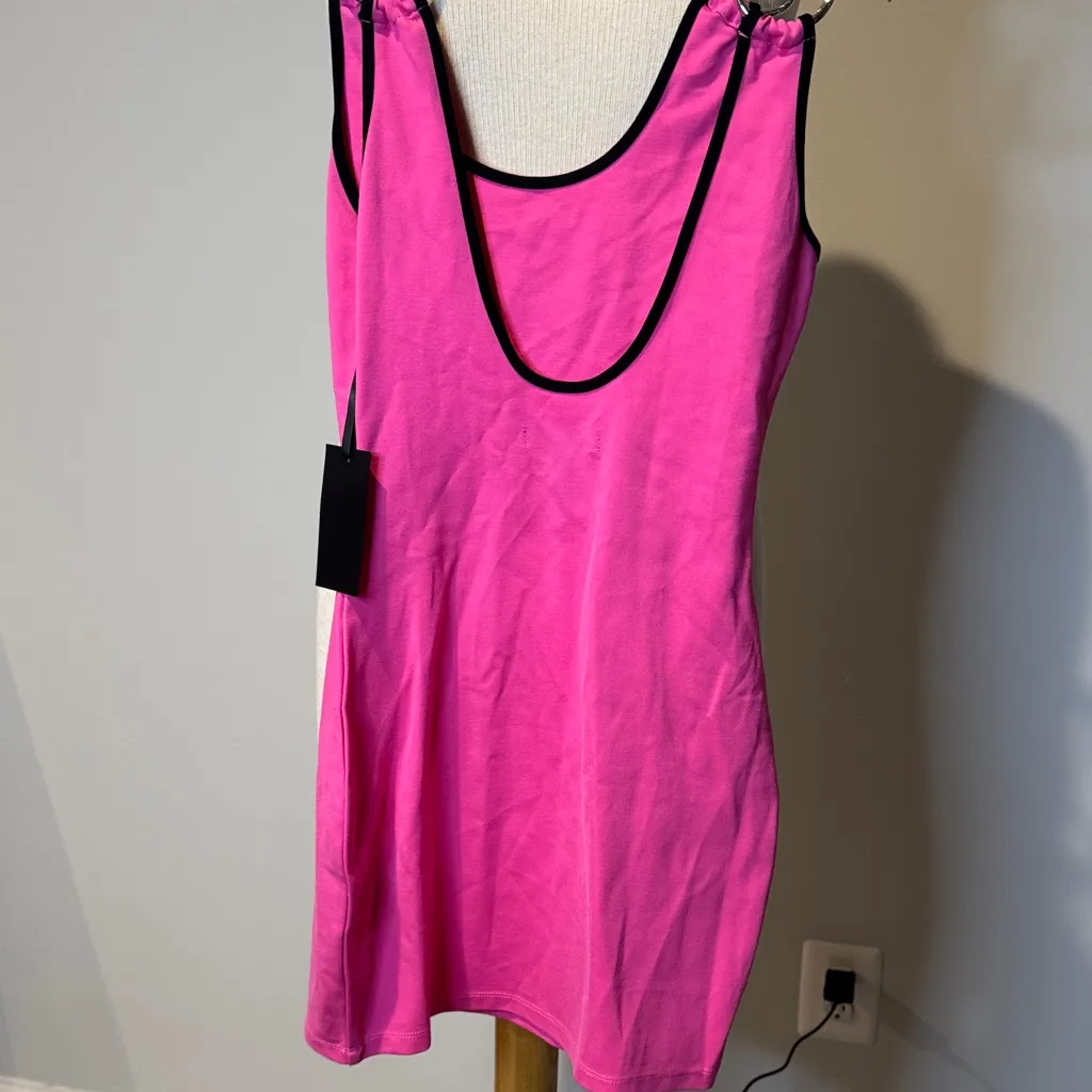 h:ours Pink Mini Dress with Black Trim NWT - Image 5