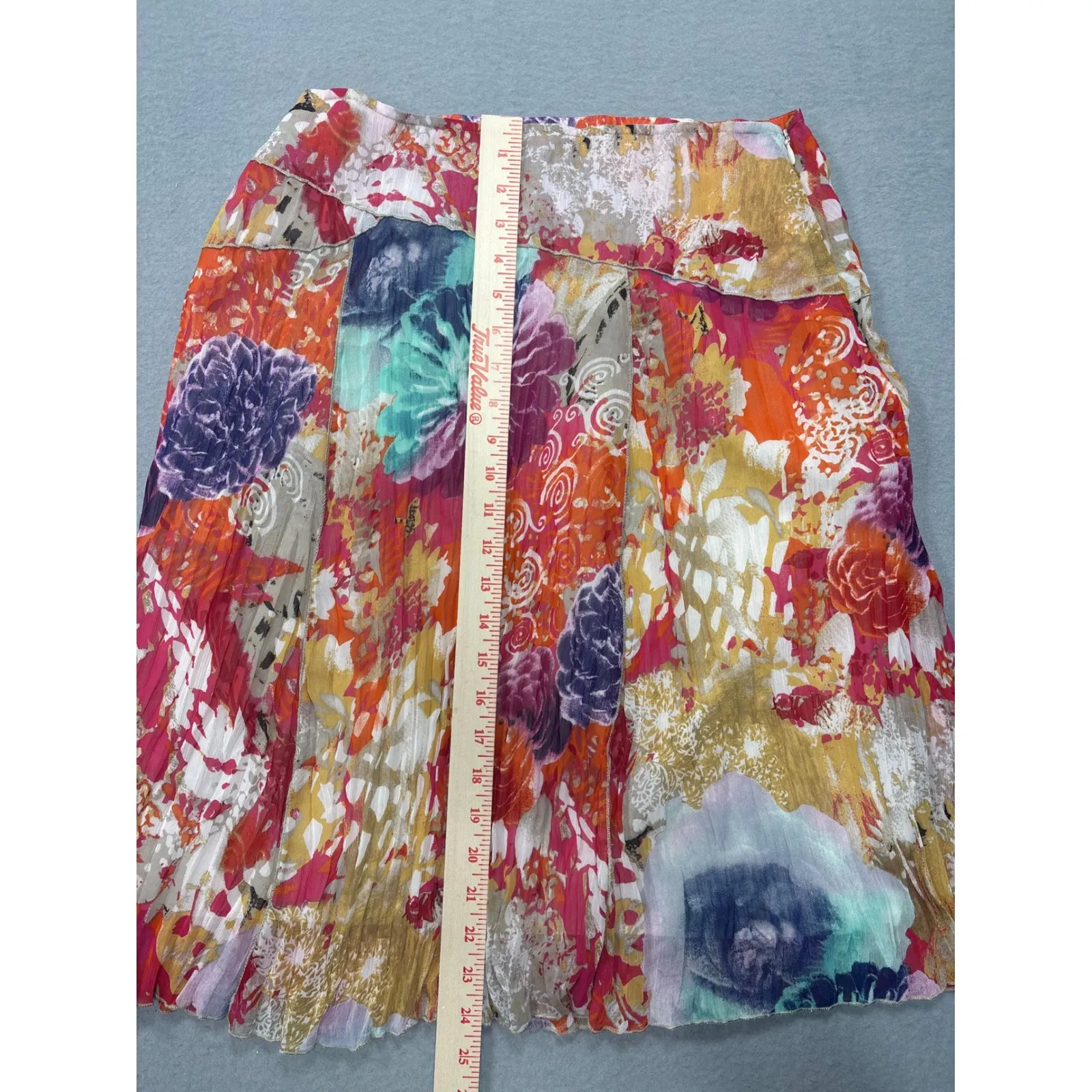 Tribal Floral Size 6 Pleated Skirt Colorful Print Multicolored Knee Length‎ - Image 11
