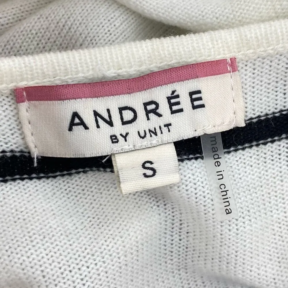 ANDREE BY UNIT Striped Bow Tie Back Lightweight Knit Sweater Size Small - Image 5
