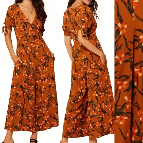 L*Space Dolce Wide Leg Jumper Jumpsuit: Love Song Floral Print Boho Bohemian - Image 3