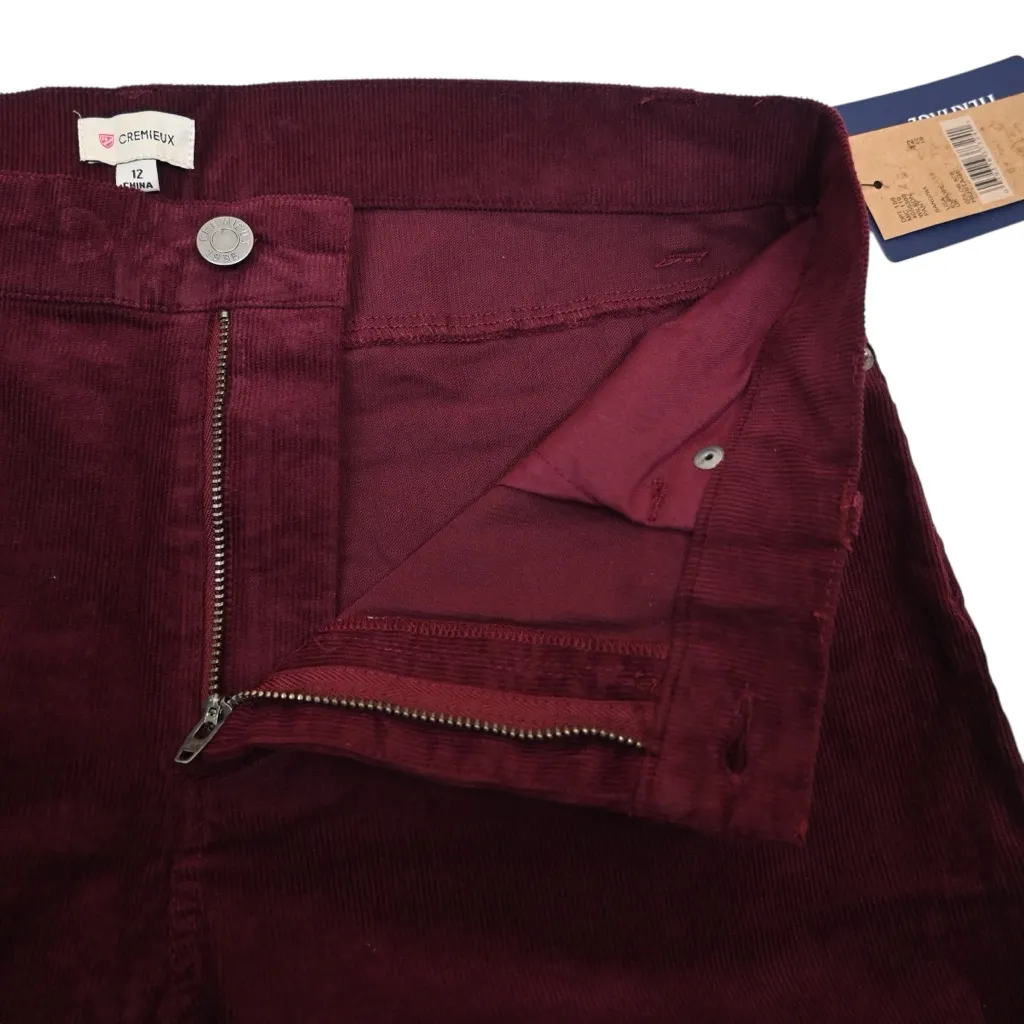 Cremieux Women's 12 Corduroy Wilson Jean in Sangria NEW - Image 8
