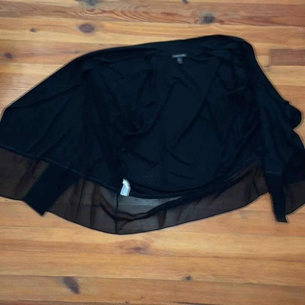 Eileen Fisher Black Silk Tank Top and Open Jacket Womens Small Crepe 2 Piece Set - Image 8