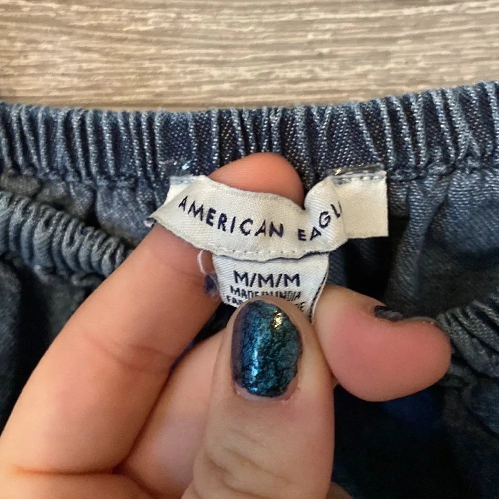 American Eagle‎ Denim crop top tank medium - Image 2