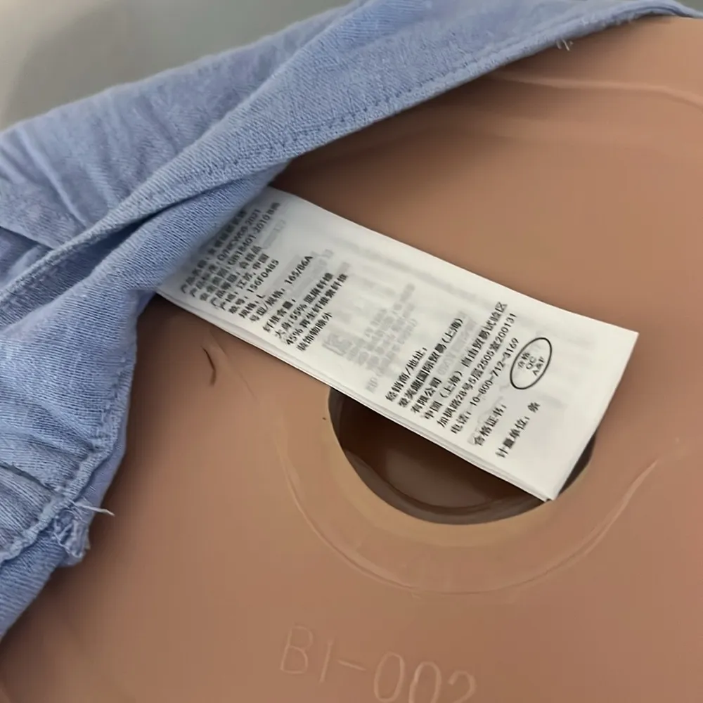 Abercrombie & Fitch Women Sz LARGE BlUE Linen Blend Wide Leg Pull On Pants #122 - Image 8