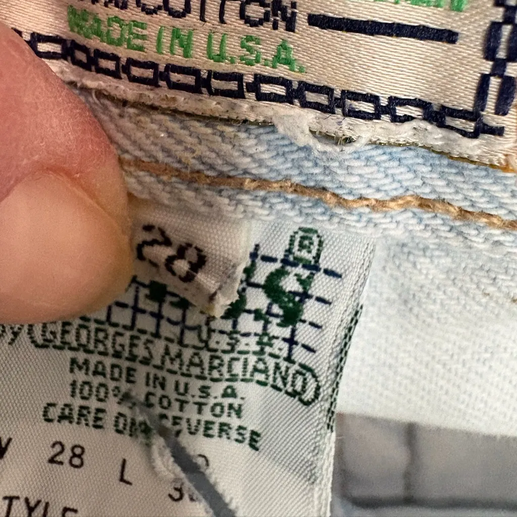 Vintage Guess Jeans White Wash High Rise Tapered Denim 80s 90s Light Wash - Image 9