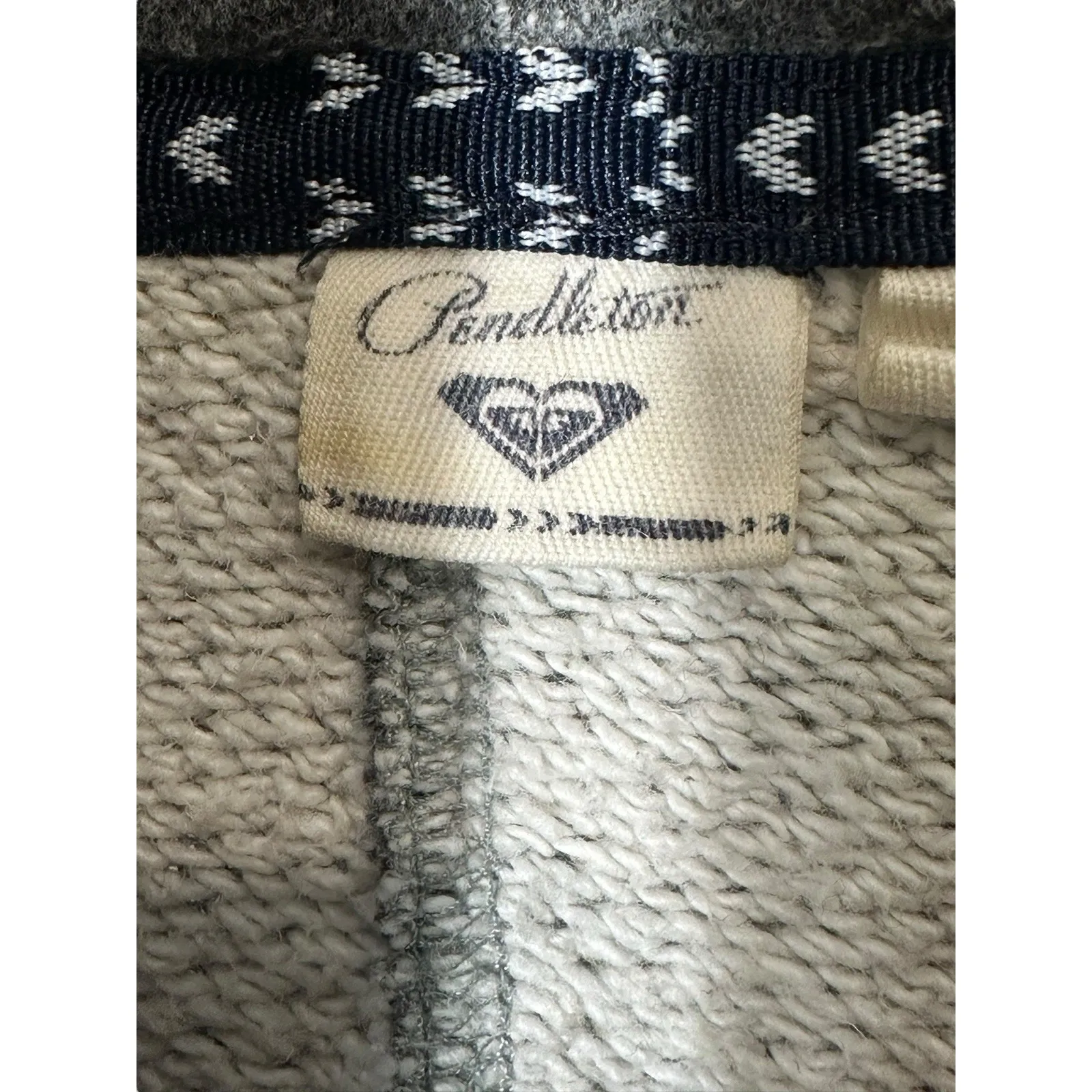 Pendleton Roxy Women's Hoodie Full Zip‎ Gray Aztec Patterns Pockets Sz Large #RR - Image 2