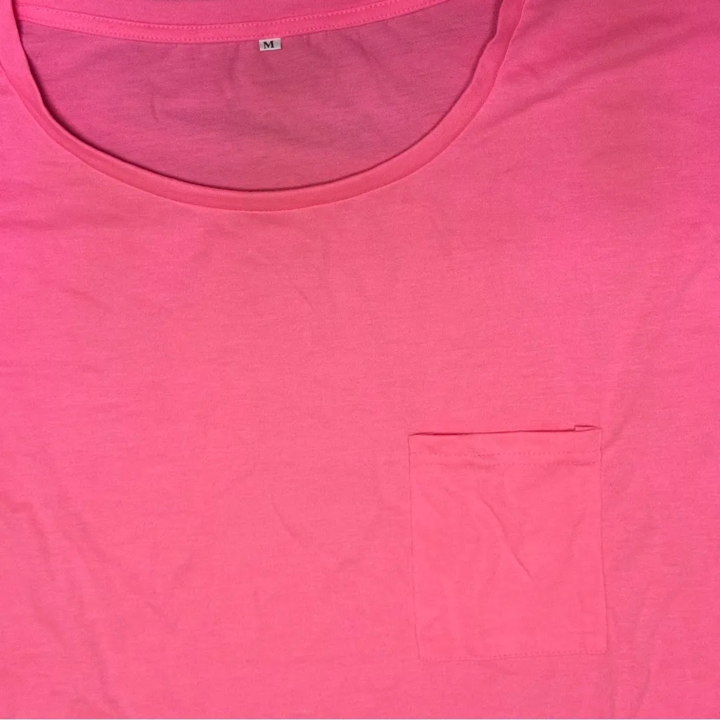 🩷 5 for $25 sale NWOT women’s MED neon pink tee - Image 2