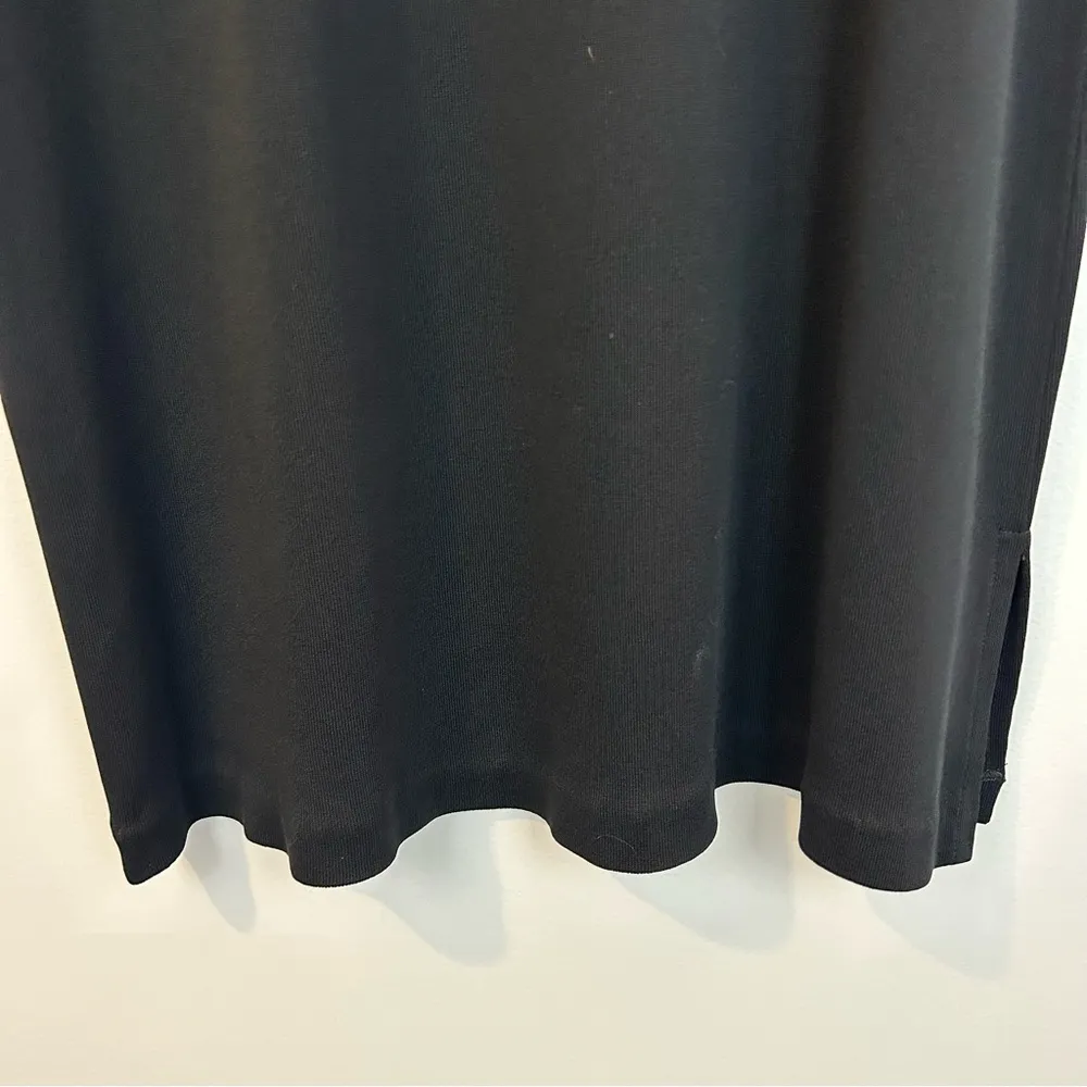 Misook Black Cheongsam Mandarin Collar Black Midi Dress Size M - Image 10