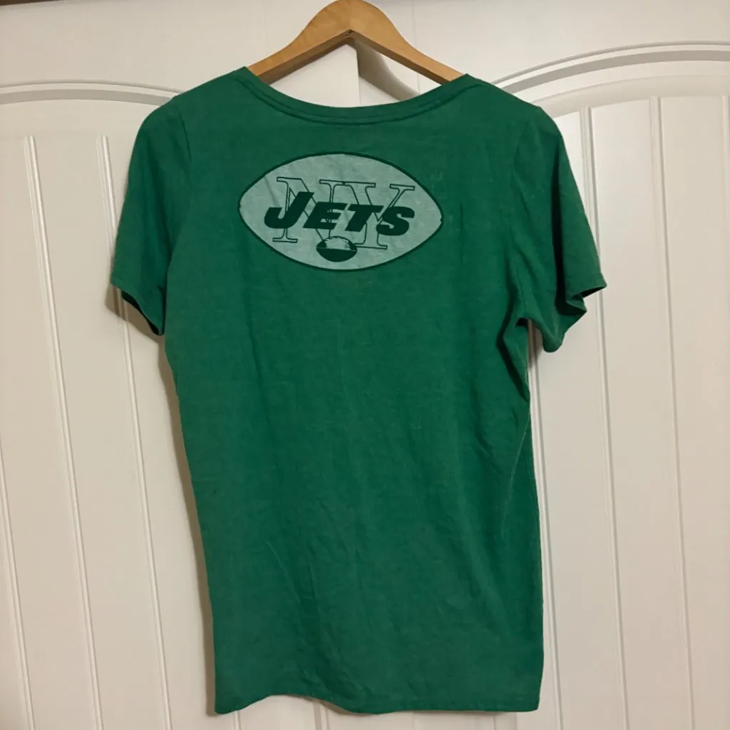 New York Jets T Shirt Women's XL Xtra Large Nike Green White Pocket Short Sleeve - Image 3