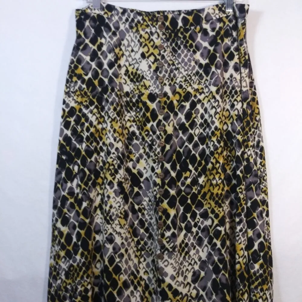 Mlle Gabrielle Snake Print Midi Skirt Edgy Contemporary Size 1X - Image 3