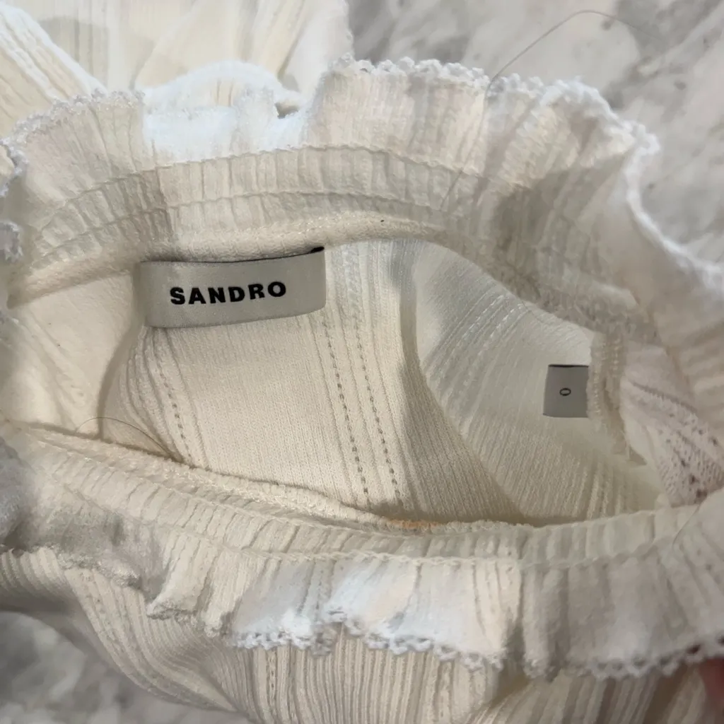 Sandro Corinne Peplum Smocked Top - Image 4