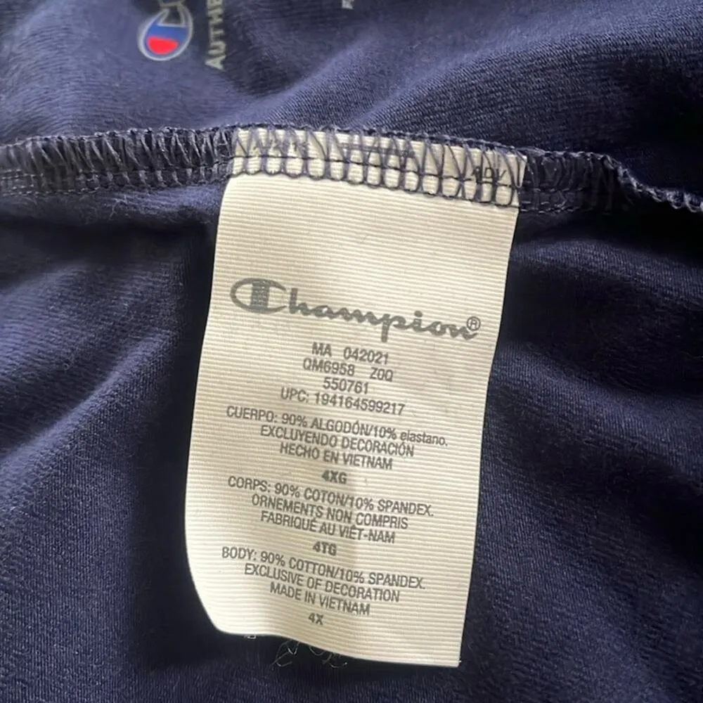 Champion Biker Shorts 4X Logo Band Navy Blue Stretch Workout Shorts Loungewear - Image 6