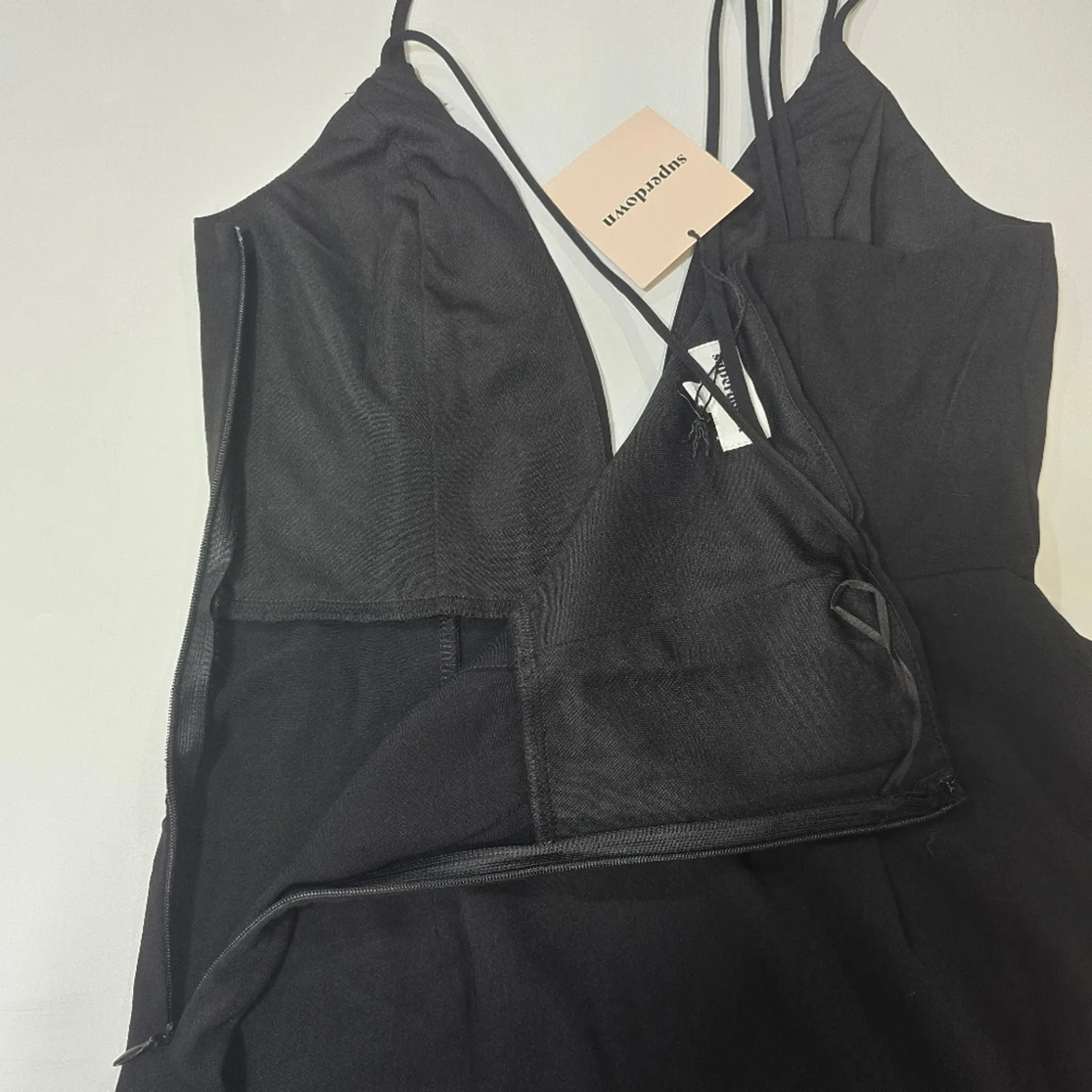 Superdown Joey Double Strap Mini Dress in Black XS - Image 11