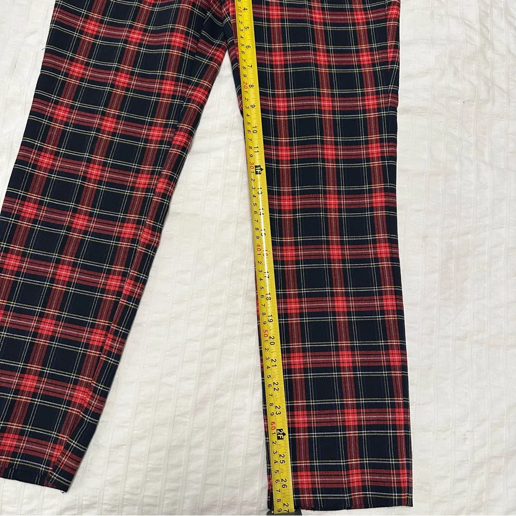 ZARA Desigual Red Plaid Front Jeans Size 2‎ - Image 7