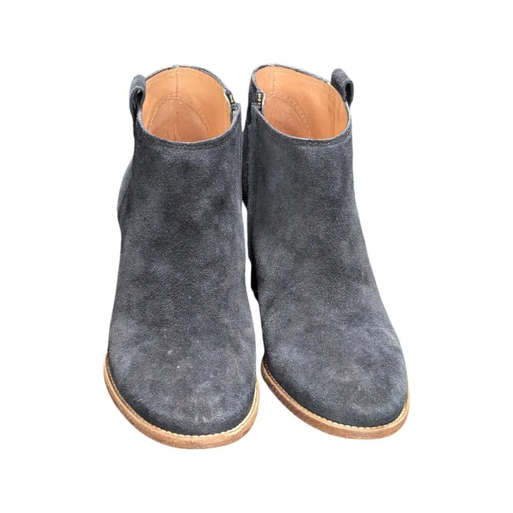 Madewell Billie Boot Black Suede Leather Upper Ankle Booties Womens 8.5 Heels - Image 3