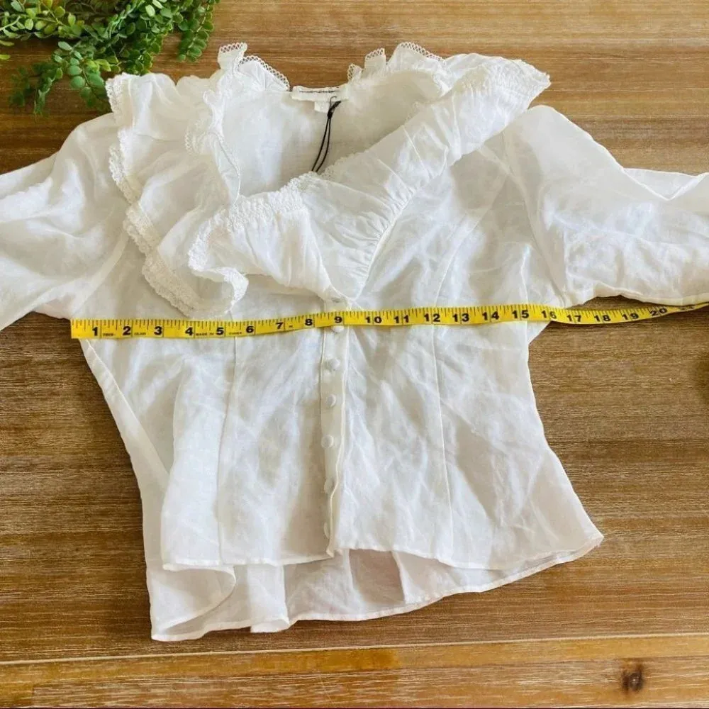 Anthropologie Divine Heritage Ruched Ruffle Blouse Size Small NWT $295 - Image 11