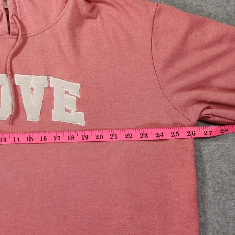 Bobbie Brooks Love Hoodie Women's Plus Size 2X Pink Pullover Hooded Sweatshirt - Image 6
