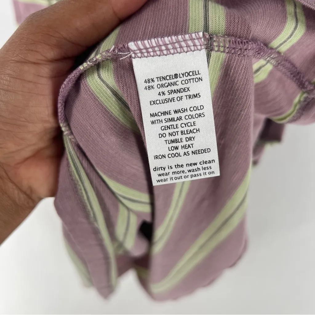 Toad & Co Gemina Sleeveless Dress Faded Lilac 90s Stripe Smocked NWT Size‎ M Purple Size M - Image 10