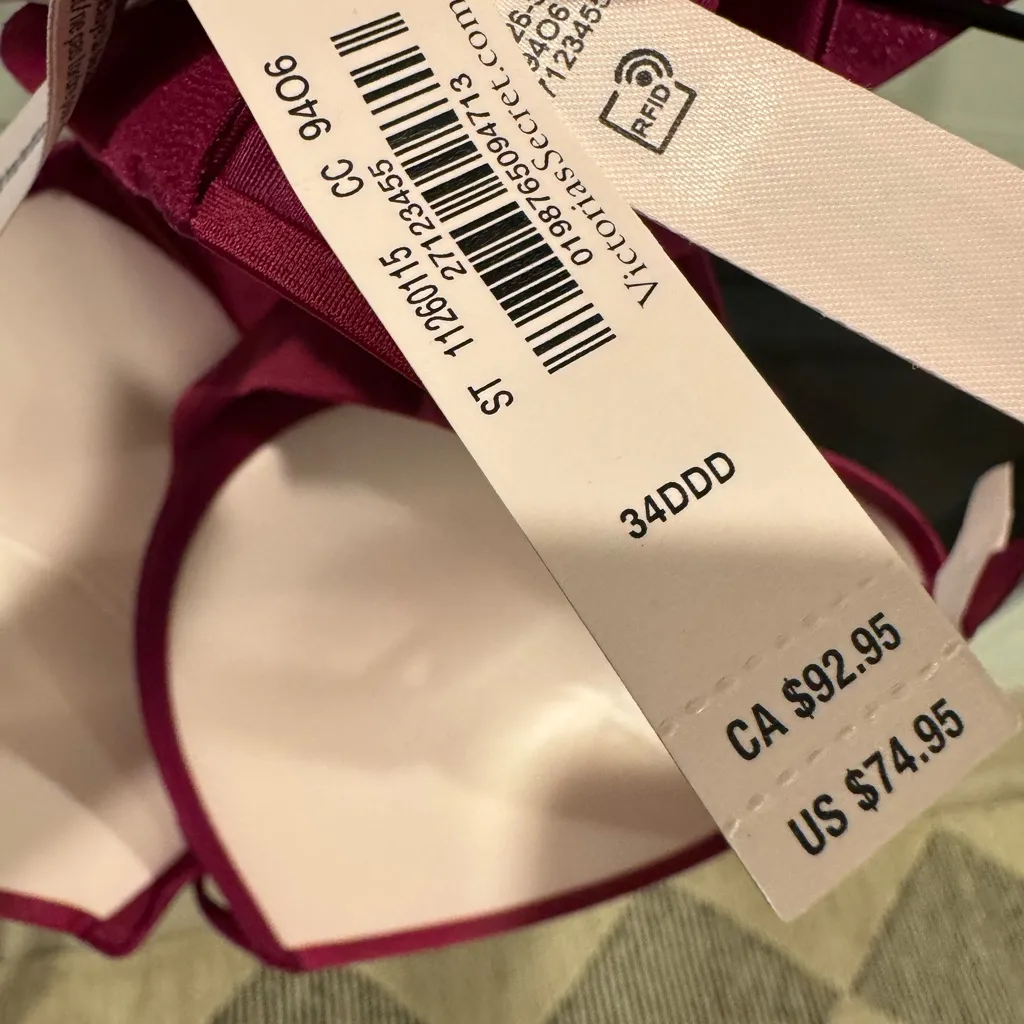 victoria Secret VERY SEXY Logo Shine Strap Push-Up Bra 34DDD NWT - Image 2