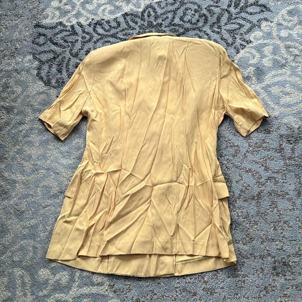 Vintage Calendar Two Piece Blazer Skirt Suit Set Yellow 16 - Image 8