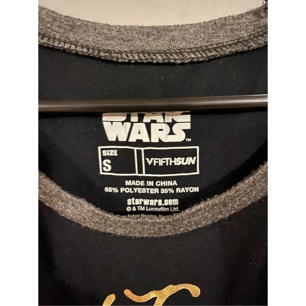 Star Wars 3/4th Sleeve Scoop Neck Top Size Small - Image 2