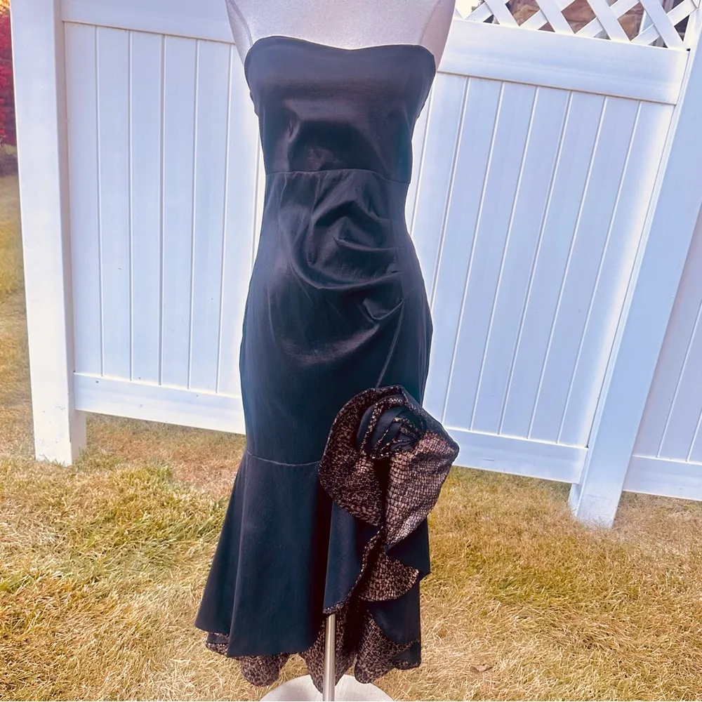 Maria Bonita Strapless Party Prom Dress Sequin Accents Black Size L - Image 6