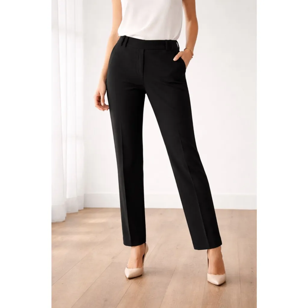 DVF Black Tailored Dress Pants Women Size 6 Stretch Work Slacks - Image 7