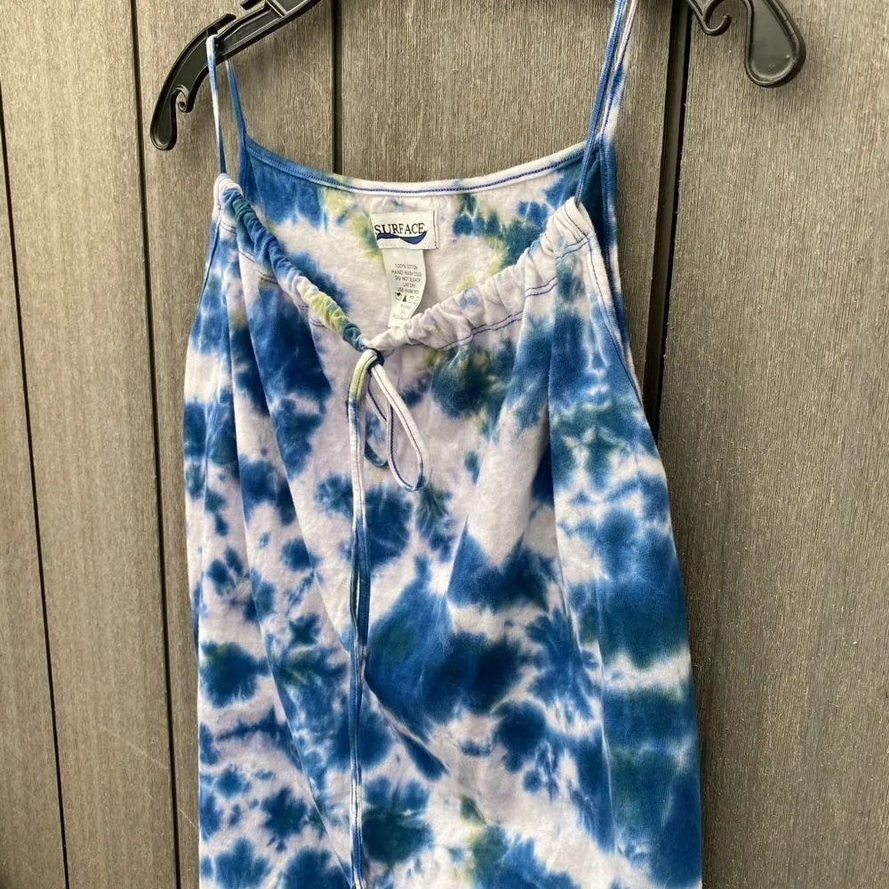 Surface Tie Dyed Mini Dress‎ Top Blue - Image 4