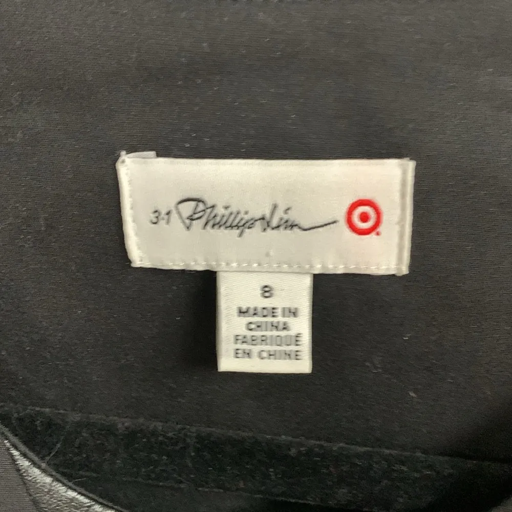 3.1 Phillip Lim for Target Full Front Zip Black Vegan Leather Dress Size 8 - Image 2