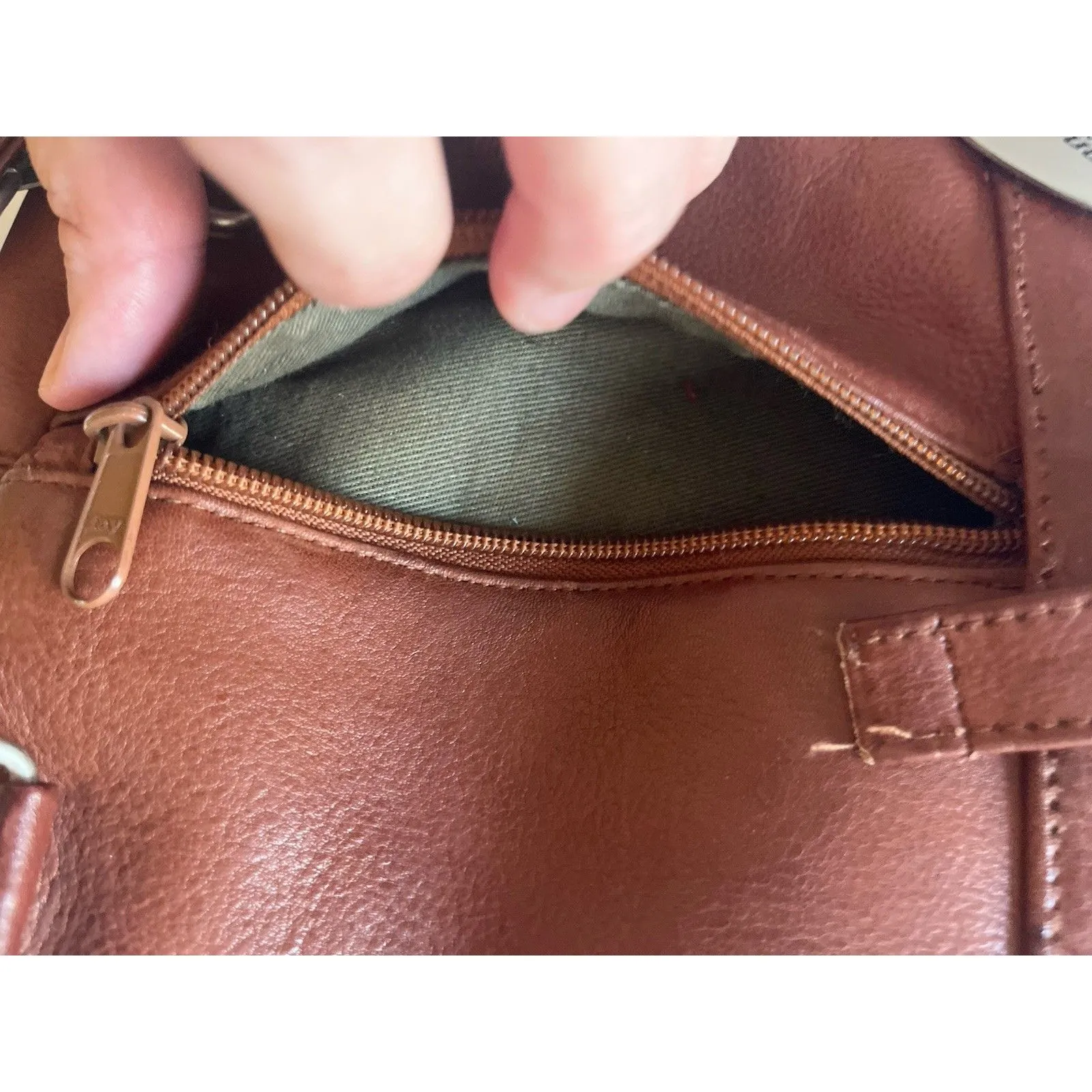 Kenneth Cole Brown Backpack Small Purse Convertible - Image 3