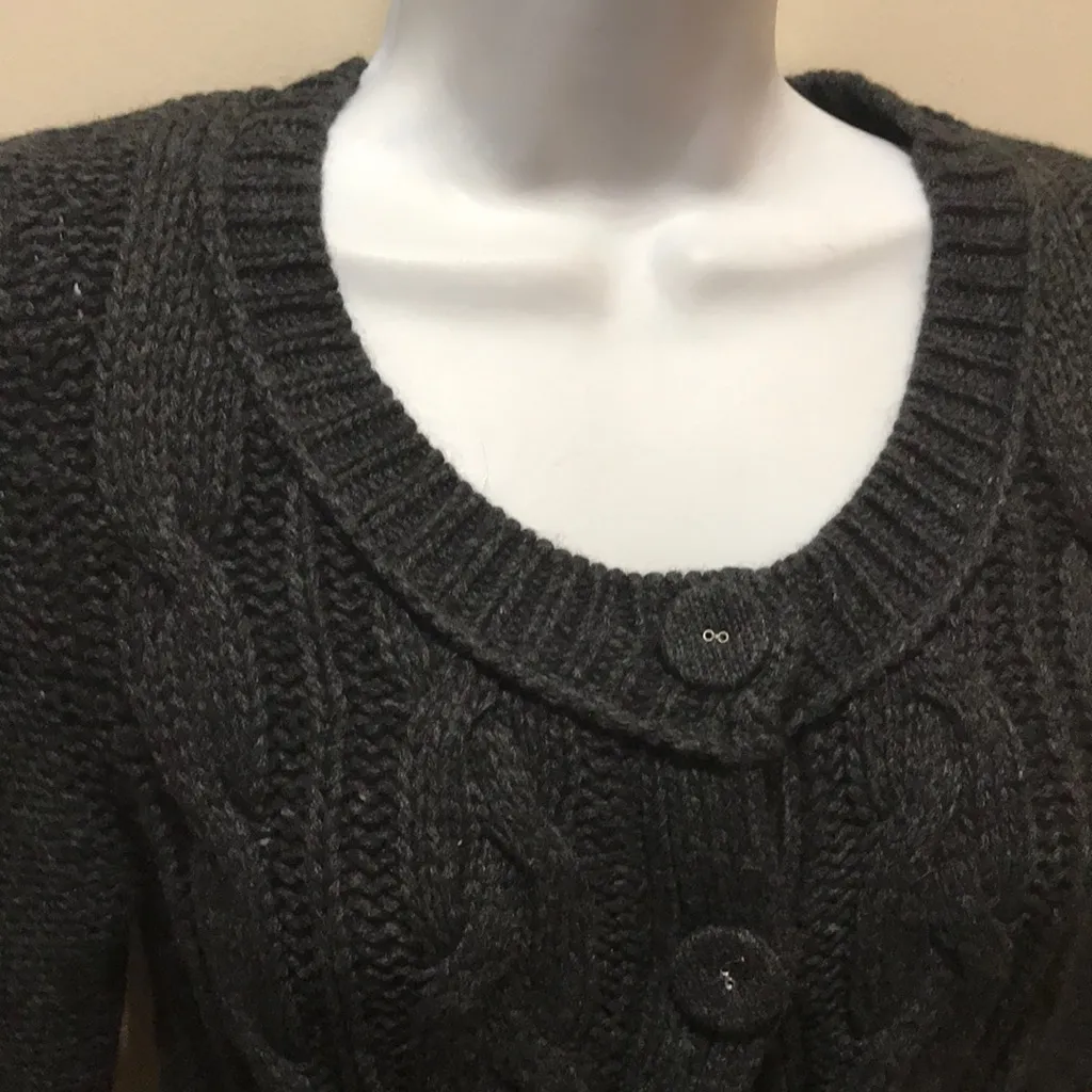 American Eagle short sleeve fisherman sweater matte black M vintage - Image 2