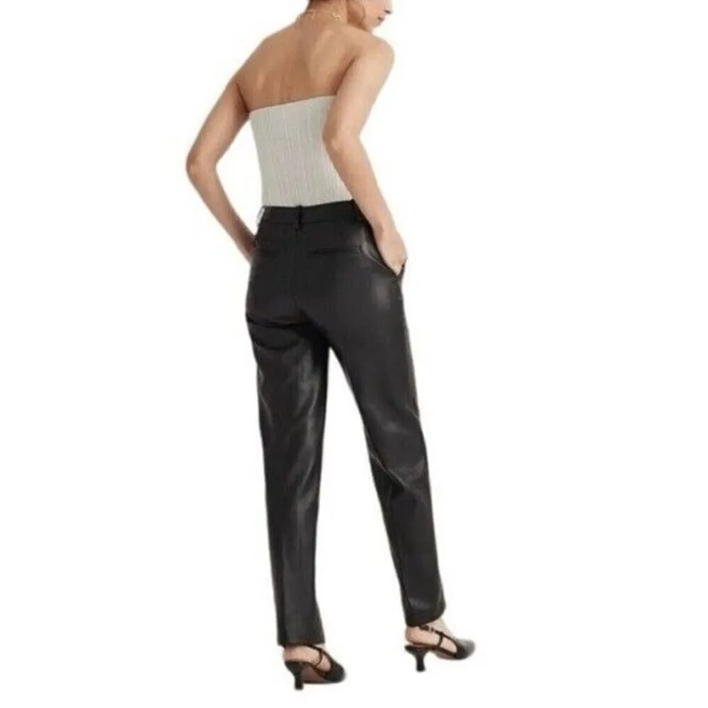 MADEWELL x Aimee Song Faux Leather Black Trousers Size 14 NEW - Image 6