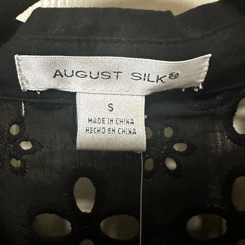 August Silk black long sleeved cut out shirt/dress - Image 6