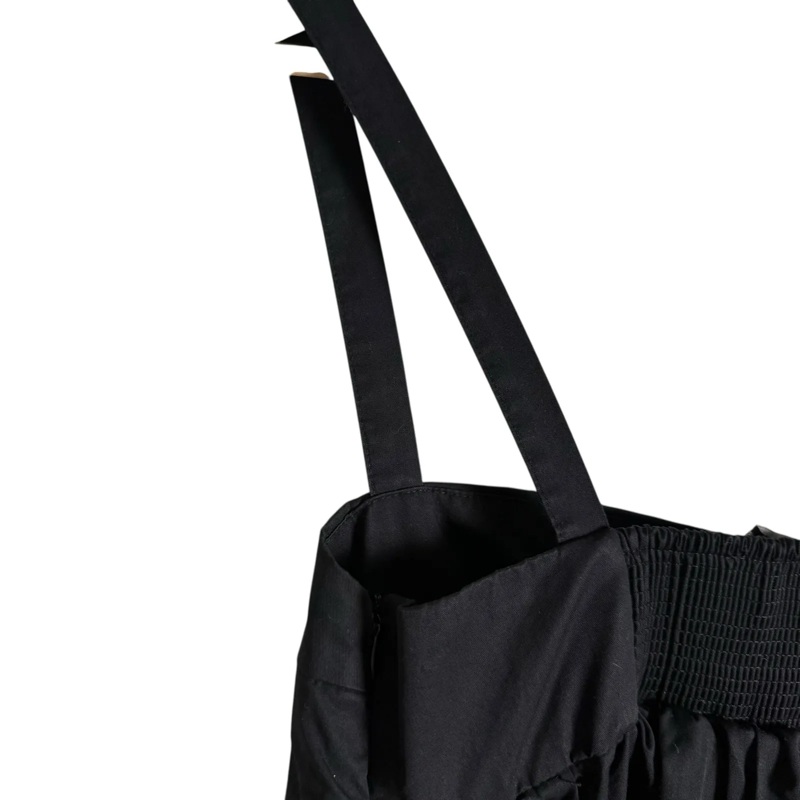 Zara Black Square Neck Empire A-Line Poplin Sleeveless Maxi Dress Size XS - Image 6