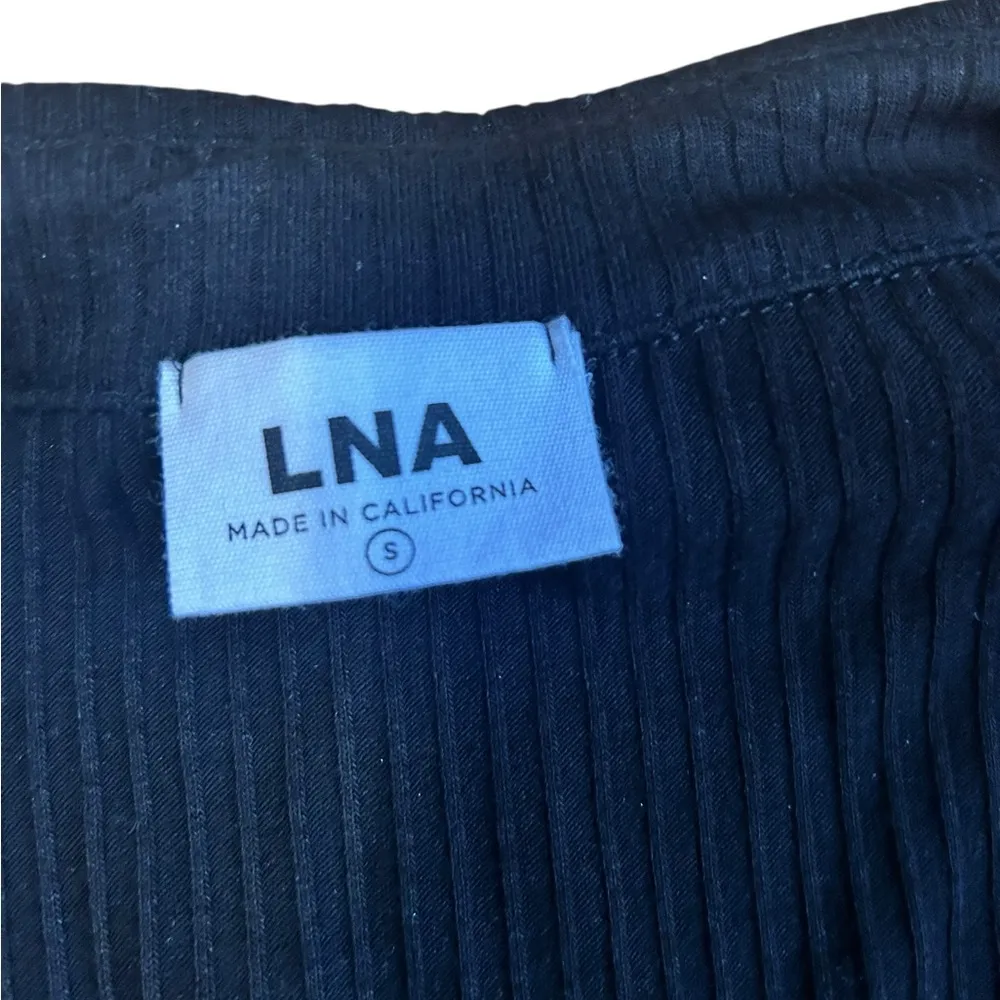 LNA Black Ribbed Collared Midi Dress Size Small Women’s Casual Wear - Image 3