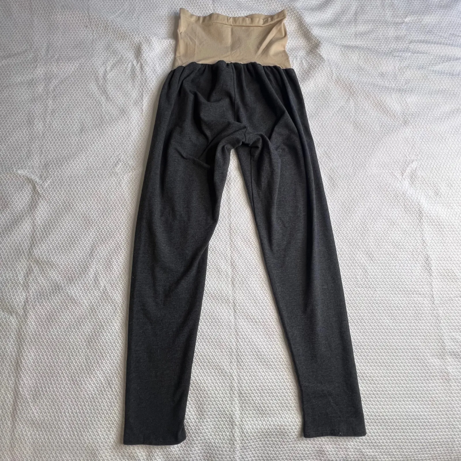 Motherhood Maternity Gray Over Belly Full Panel Leggings Size Large CottonBlend - Image 5