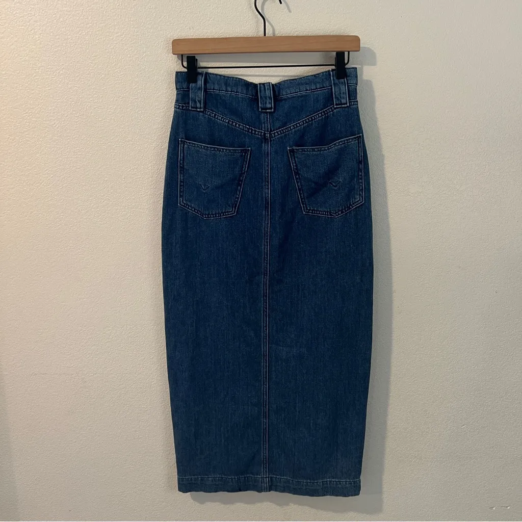 Hudson Jeans Denim Button Front Midi Pencil Skirt High Rise‎ Cotton Size 26 - Image 5
