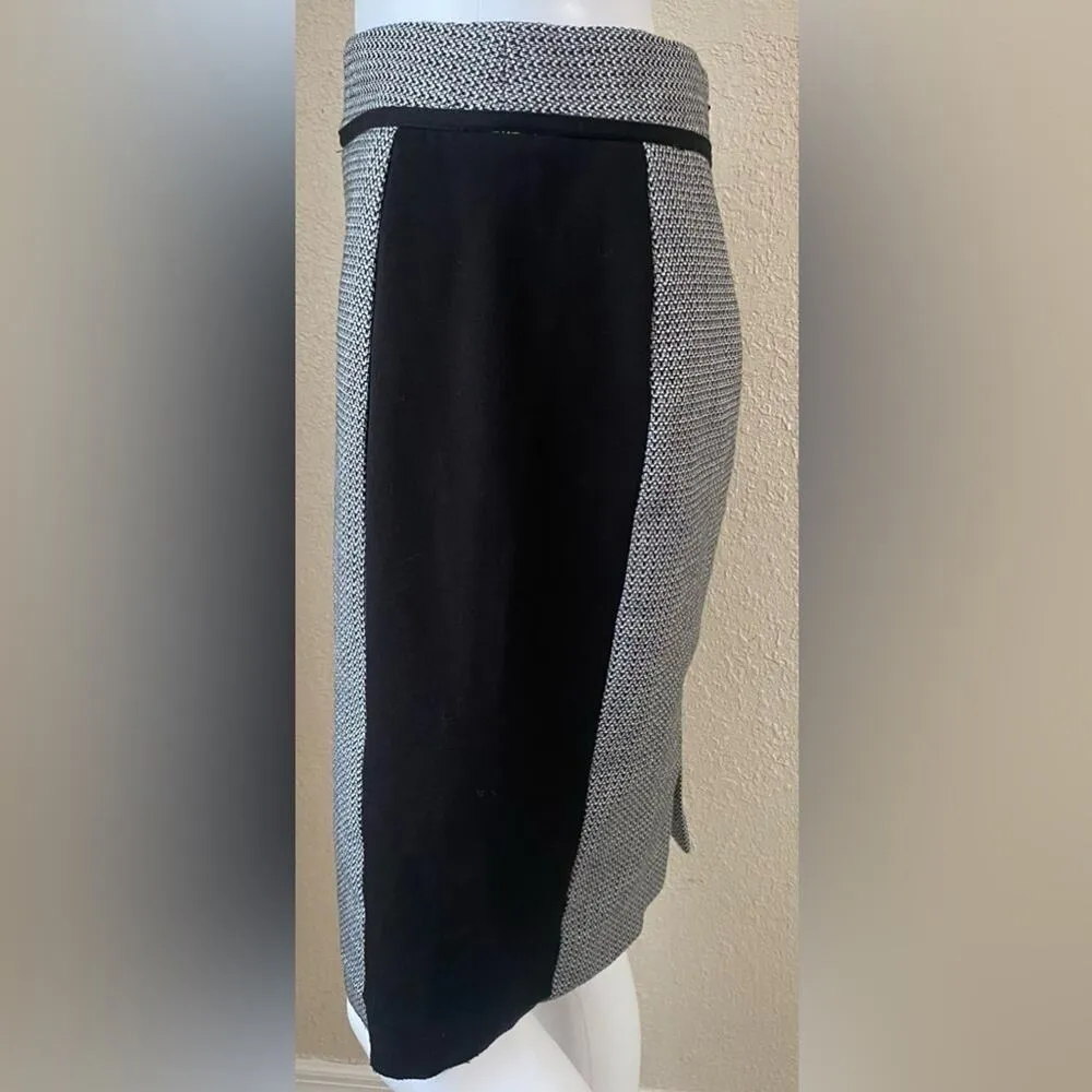 White House | Black Market  | Womens Black Gray Houndstooth Pencil Career Skirt | 0 - Image 2
