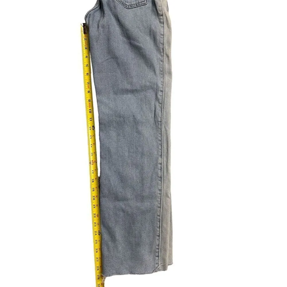 Hollister Ultra High-Rise Dad Jeans Women’s Size 24 Blue Two-Tone Raw Hem - Image 10