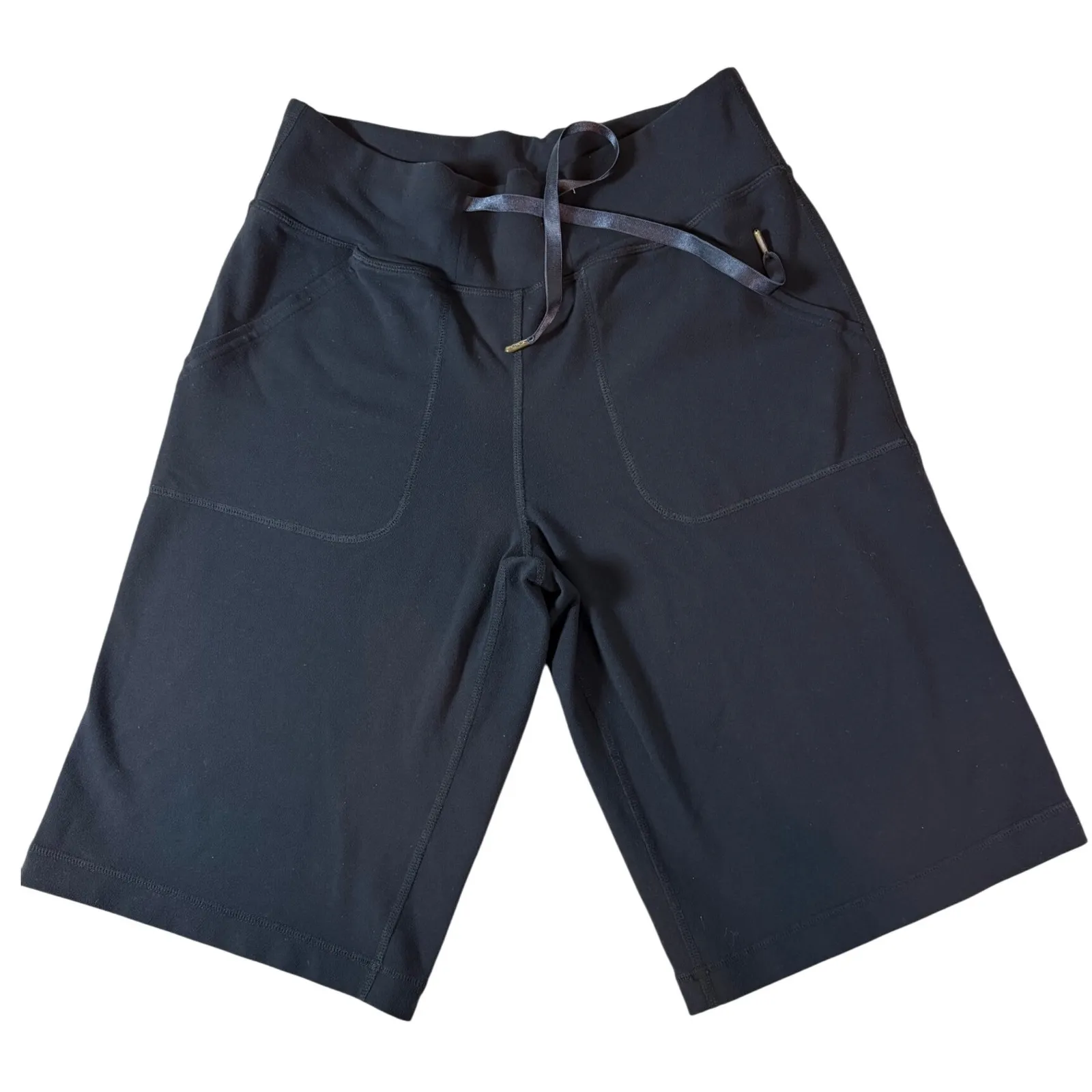 Lululemon Black Drawstring Waist Athletic High Rise 9"‎ Shorts w/Pockets Womens - Image 3