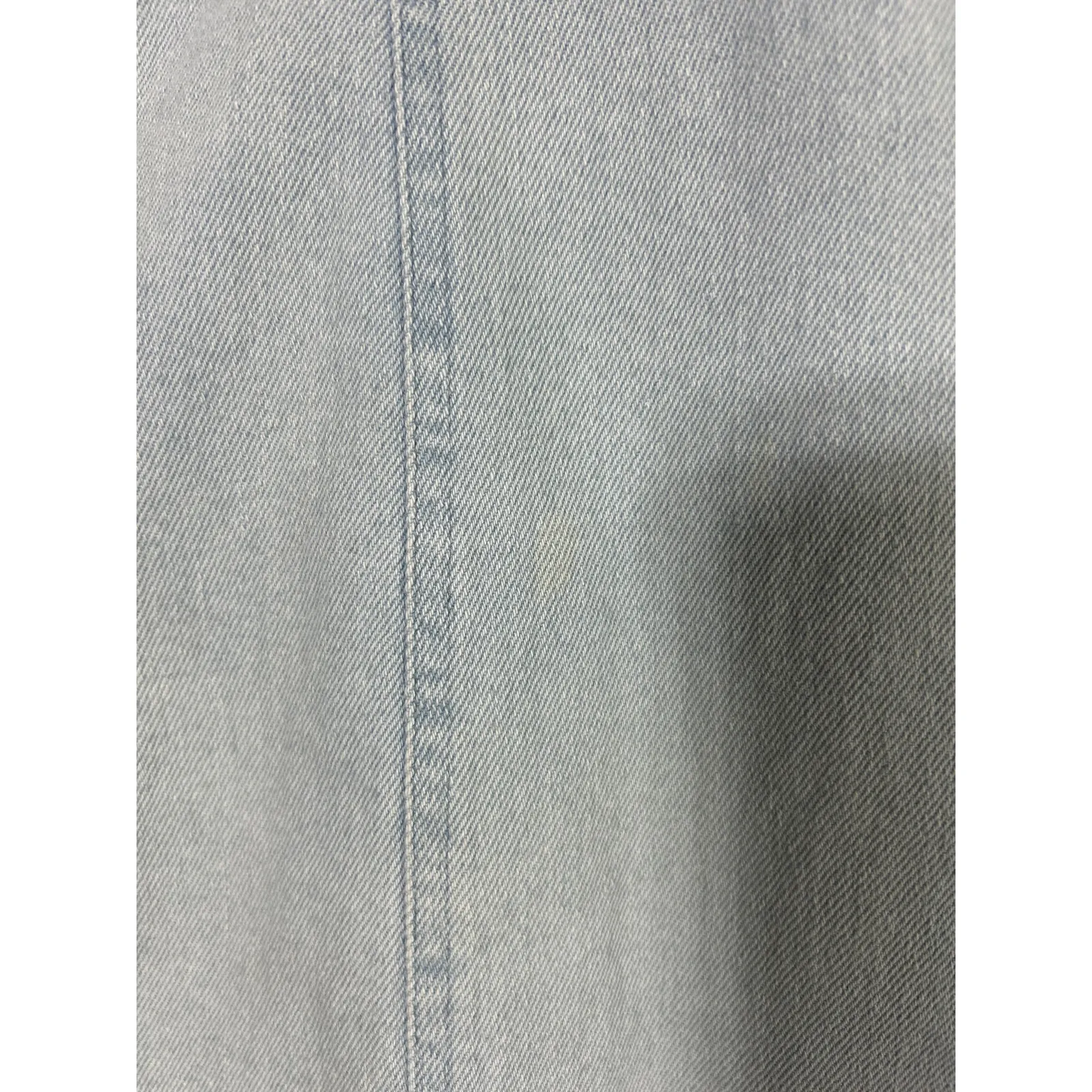 Blue B Jean Jacket Lrg Light Blue Denim Studded Long Puff Sleeve Western Dress Size L - Image 6