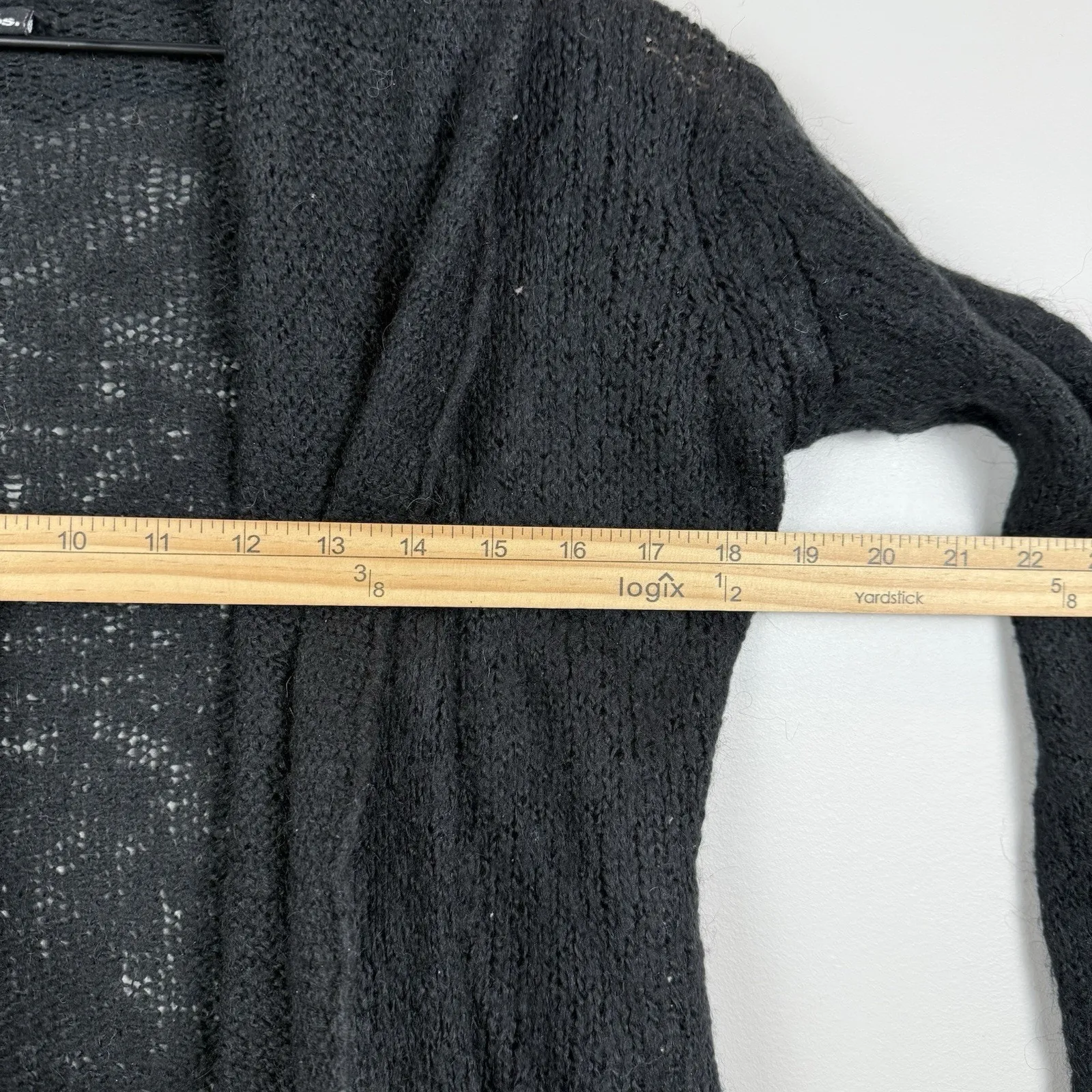 Wooden Ships Mohair Blend Draped Open Front Cardigan Medium/Large Black Capsule - Image 7