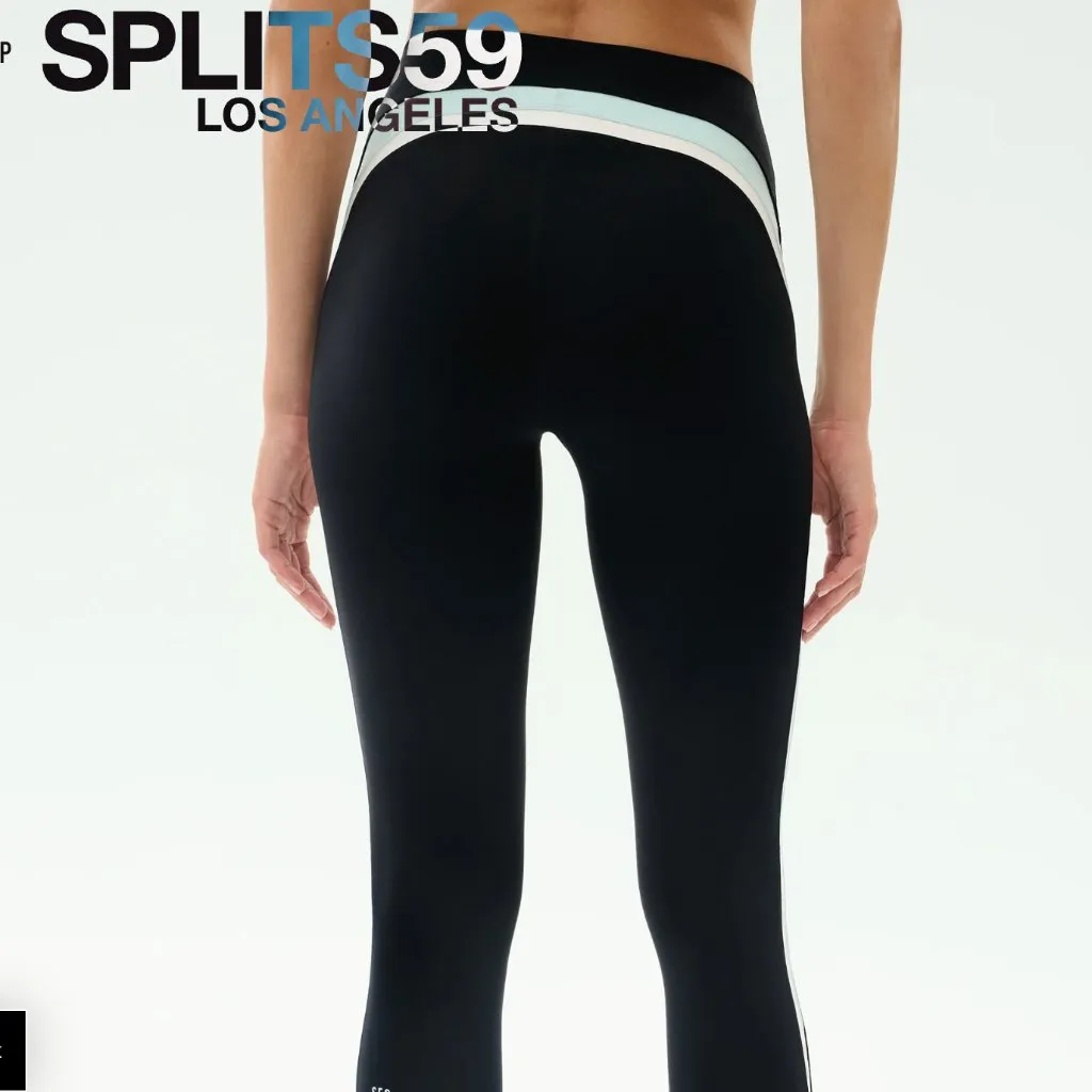 Splits59 Emerson Airweight High Waist Leggings in Black / Ice Blue M $138 - Image 4